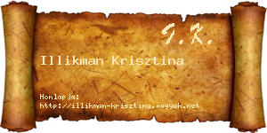 Illikman Krisztina névjegykártya